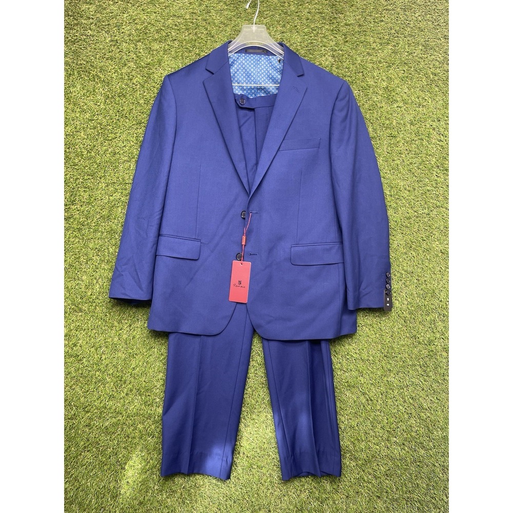 Renoir Suit Set Mens 40 2 Piece Dark Blue Wool Italian Blazer 40 Pants 34x30 NWT